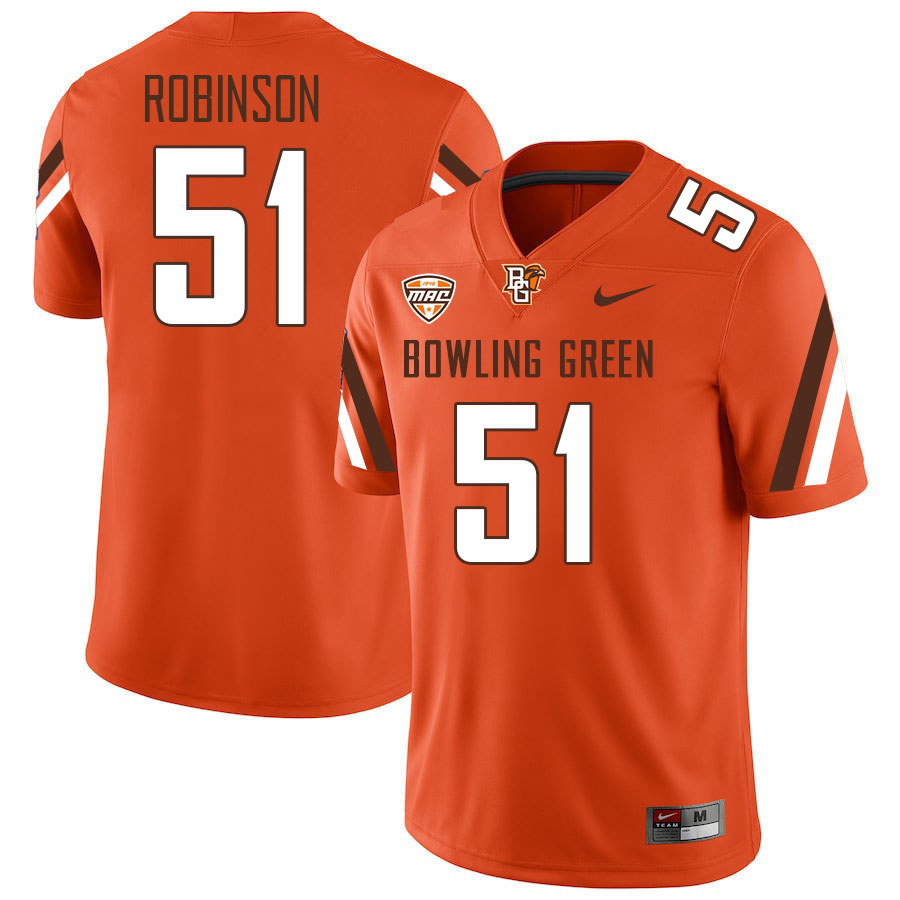 Bowling Green Falcons #51 Dillon Robinson College Football Jerseys Stitched-Orange